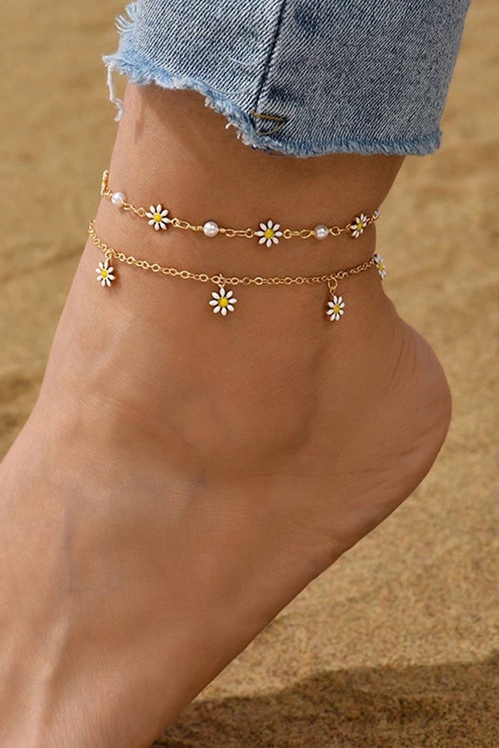 Daisy & Pearl Chain Anklet