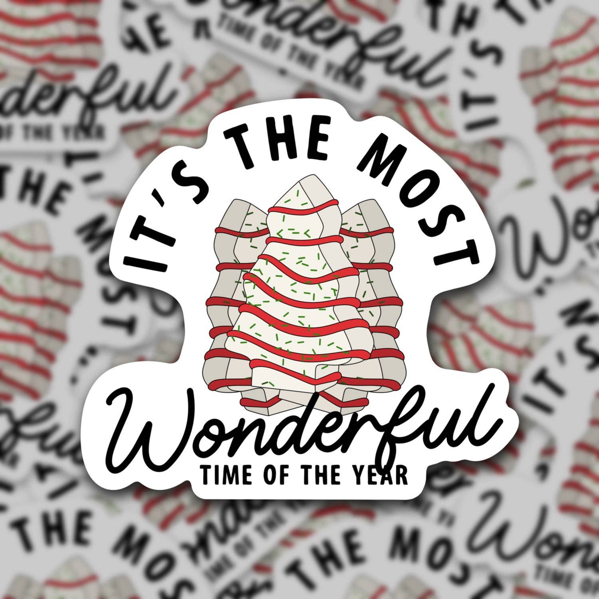 Most Wonderful Time of the Year | Holiday Snack Cake Sticker (O283)