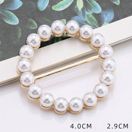 SCARF RING WITH ROUND PEARL INLAY