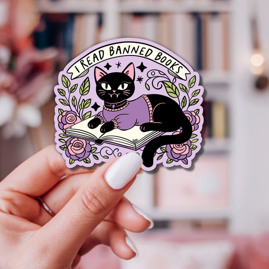 Black Cat Banned Books Sticker