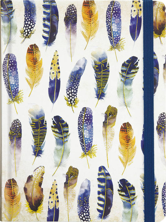 Watercolor Feathers 6 x 8  Journal