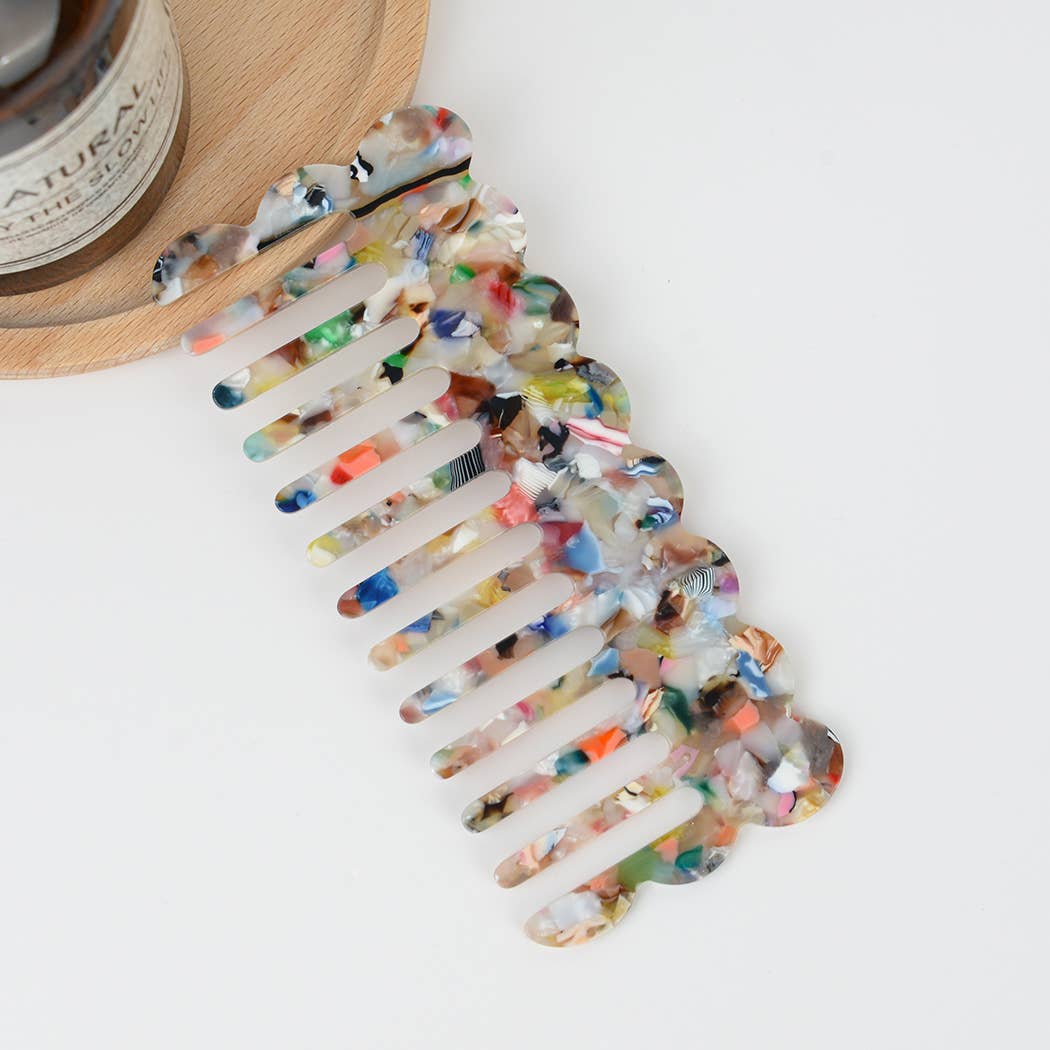 Multicolor Wide-tooth Hair Comb, Eco-Friendly
