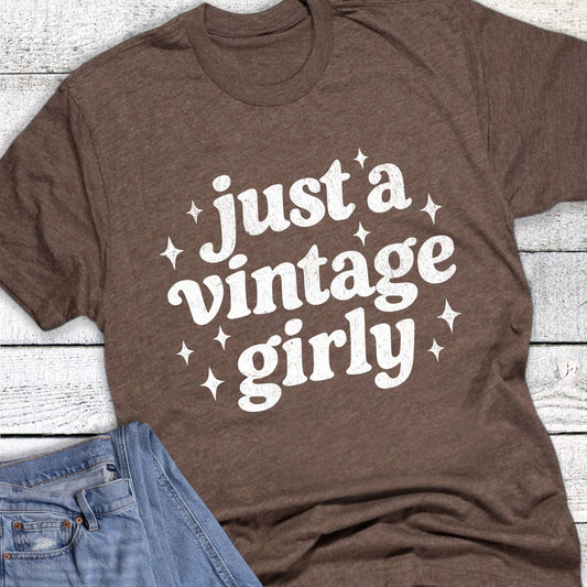Thrift Just a Vintage Girly Graphic Tee